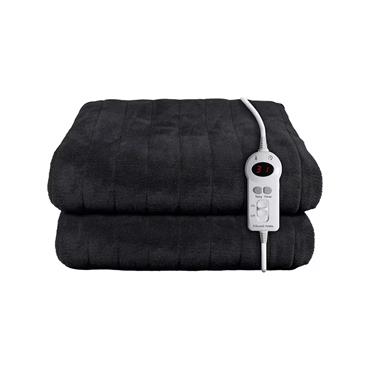 RUSSELL HOBBS LARGE MICROFLEECE HEATED THROW BLACK