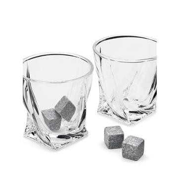 TWISTED GLASSES SET WITH ICE STONES