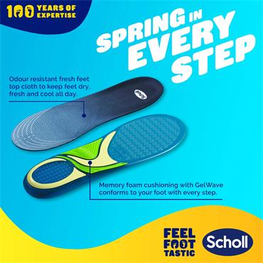 SCHOLL GEL ACTIV TRAINER DYNAMIC FEET SIZE SMALL 3.5-7.5