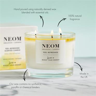 NEOM FEEL REFRESHED 3 WICK SCENTED CANDLE