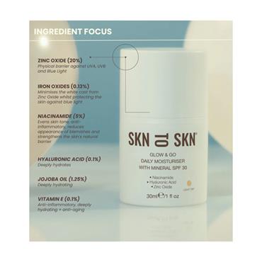 SKN2SKN GLOW & GO DAILY MOISTURISER SPF30 - LIGHT TINT