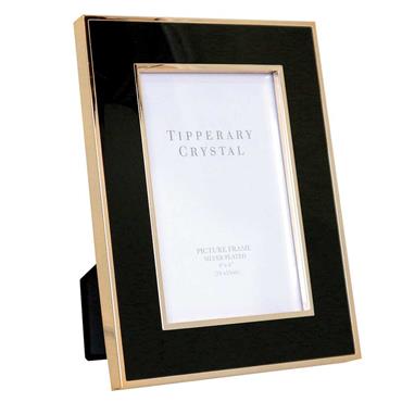TIPPERARY 4X6 BLACK ENAMEL FRAME WITH GOLD EDGING