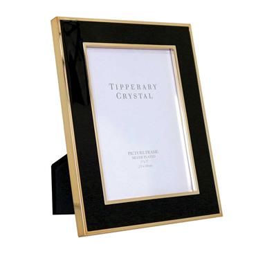 TIPPERARY BLACK ENAMEL FRAME WITH GOLD EDGING 5"X7"