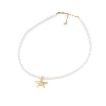 PEARL & STARFISH GOLD NECKLACE