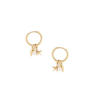 PEARL SHELL STARFISH EARRINGS GOLD