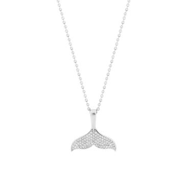 UNDER THE SEA PAVE WHALE TAIL PENDANT