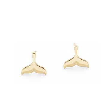WHALE TAIL STUD GOLD EARRINGS