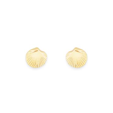 SHELL STUD EARRINGS GOLD