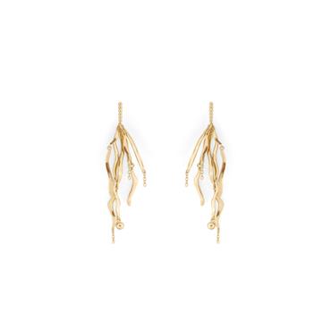 SEAWEED EARRINGS GOLD