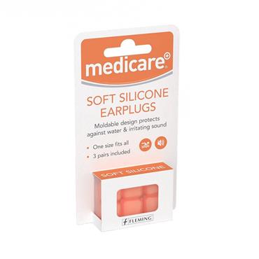 SOFT SILICONE EARPLUGS X 3