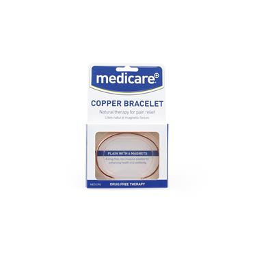 COPPER BRACELET PLAIN WITH 6 MAGNETS MEDIUM/LARGE