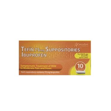TEFIN 75MG 10 SUPPOSITORIES IBUPROFEN