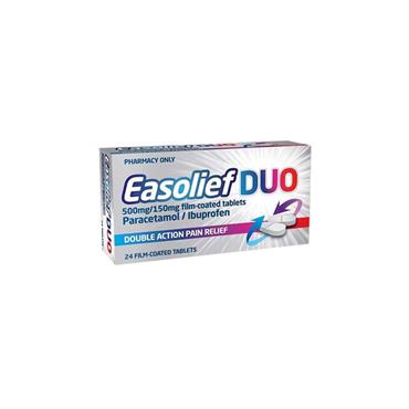 EASOLIEF DUO 500MG PARACETAMOL 150MG IBUPROFEN FILM-COATED TABLETS 24S