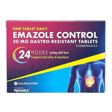 EMAZOLE CONTROL 20MG GASTRO-RESISTANT TABLETS  X28