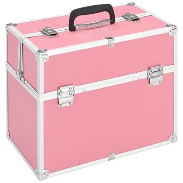 VANITY CASE HARD SHELL EXPANDABLE PINK