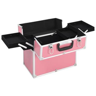 VANITY CASE HARD SHELL EXPANDABLE PINK