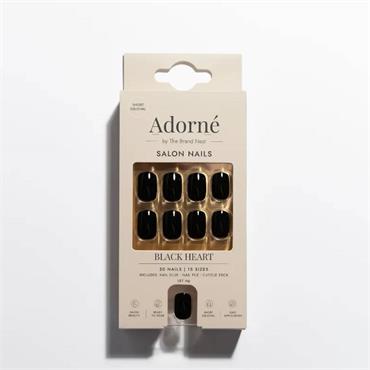 ADORNE SALON NAILS BLACK HEART