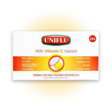UNIFLU WITH VITAMIN C 24 TABLETS