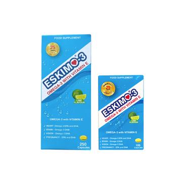 ESKIMO OMEGA-3 WITH VITAMIN E 250 CAPSULES +105 CAPSULES FREE
