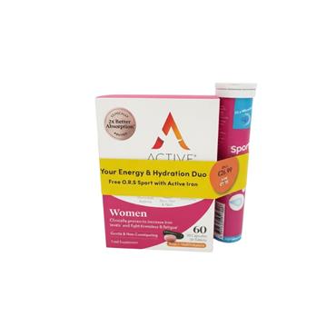 ACTIVE IRON WOMEN AND ORS MIXED BERRY HYDRATION TABLETS