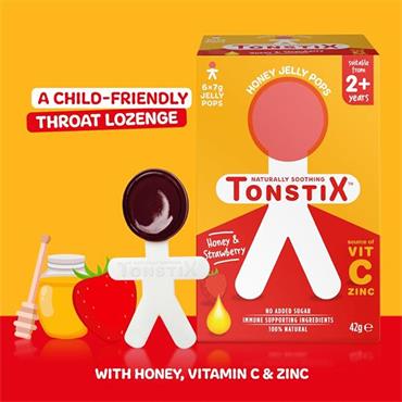 TONSTIX JELLY POPS HONEY STRAWBERRY 6 PACK