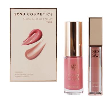 SOSU BLUSH AND LIP GLAZE KIT ROSE