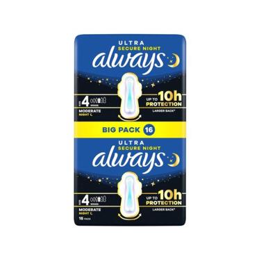 ALWAYS ULTRA SECURE NIGHT SIZE 4 16 PADS