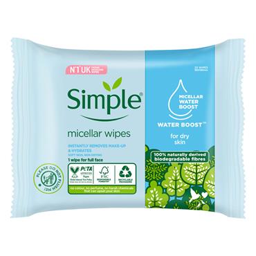 SIMPLE MICELLAR WATER BOOST WIPES