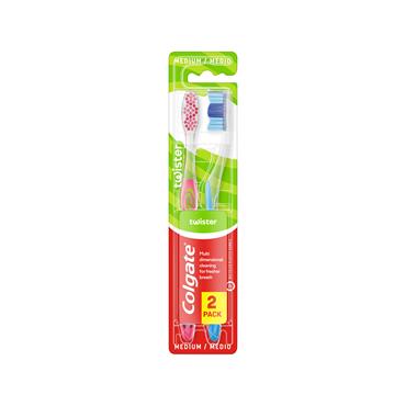 COLGATE TWISTER MEDIUM TOOTHBRUSH TWIN PACK