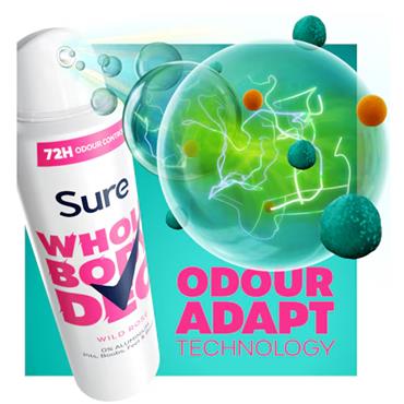 SURE WHOLE BODY DEO WILD ROSE 150ML