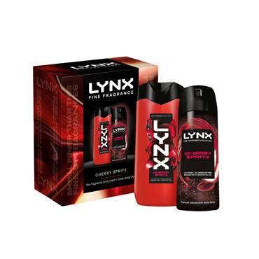 LYNX FINE FRAGRANCE CHERRY SPRITZ BODYSPRAY AND BODYWASH SET