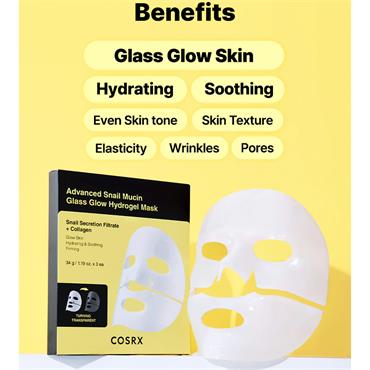 COSRX ADVANCED SNAIL MUCIN GLASS GLOW HYDROGEL MASK