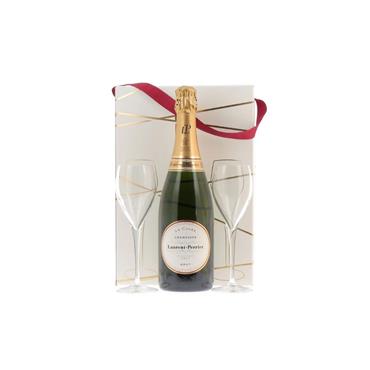 LAURENT PERRIER BRUT 2 GLASS GIFT 75CL 12%