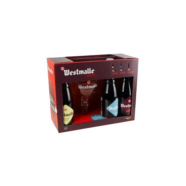 WESTMALLE GIFT PACK 3 X 33CL BOTTLES & GLASS