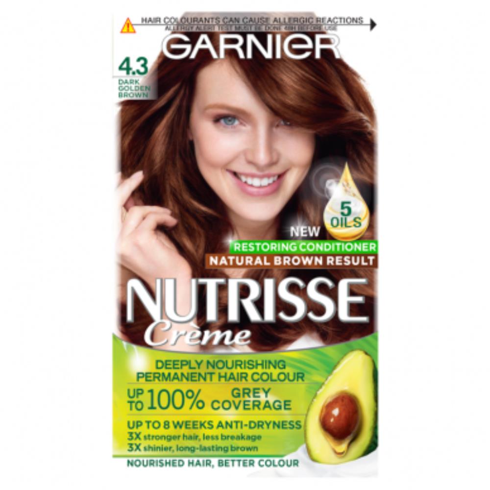 Garnier Nutrisse 4.3 Dark Golden Brown Permanent Hair Dye McCormacks