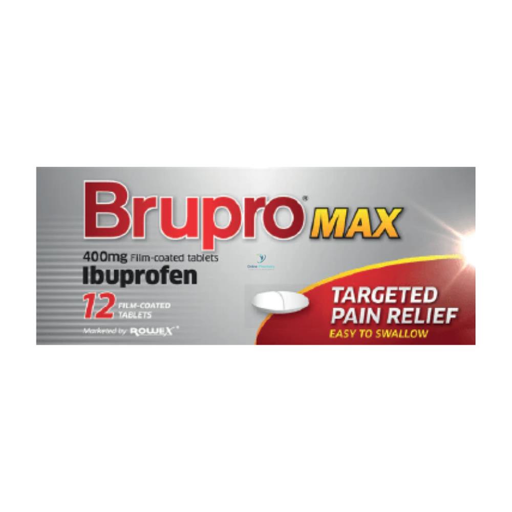 BRUPRO MAX IBUPROFEN 400MG TABS 12PK McCormacks Pharmacy and Beauty