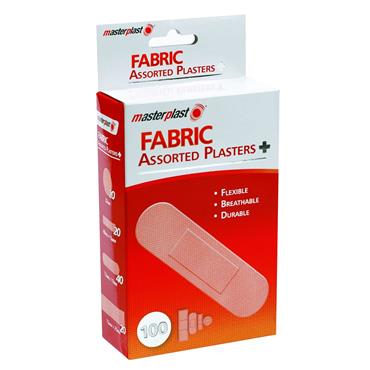 Masterplast Fabric Plasters 100 Pack Assorted