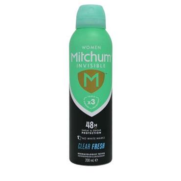 MITCHUM WOMEN 200ML DEODRANT SPRAY INVISIBLE