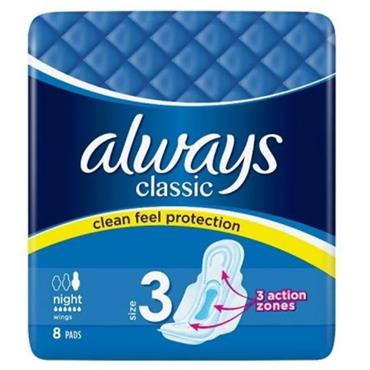 Always Classic Night With Wings 8 Pack