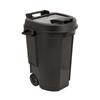 DUSTBIN WITH LID ON WHEELS 110LTR BLACK