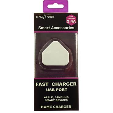Ultra Power Single Usb 2.4A On 3 Pin Plug