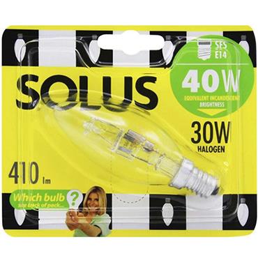 Solus 40W = 30W Sbc Clear Round Halogen