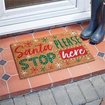 Santa Stop Sign 40X60cm Mat