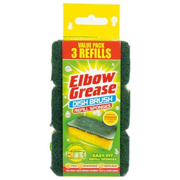 ELBOW GREASE DISH BRUSH REFILL 3PK EG124