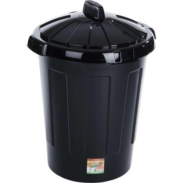 Wham Dust Bin With Secure Lid Black