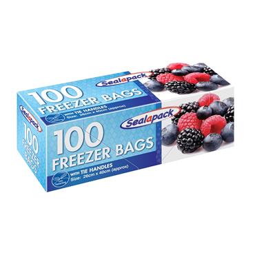 Sealapack Large Freezer Bags Tie Handle 100