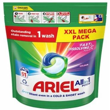 Ariel All In One Pods Colour 51 Wash