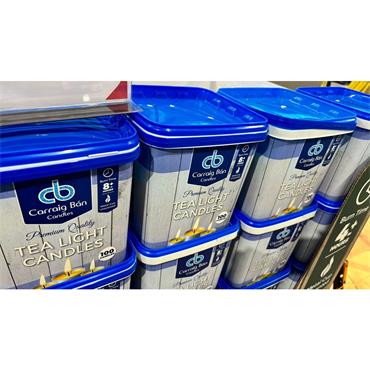 Carraig Ban Tea Lights Tub 100Pack