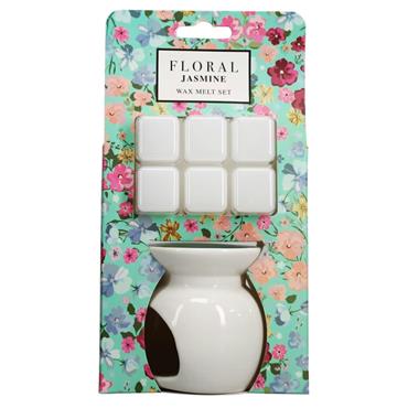 Floral Wax Melt & Burner Set Jasmine 60g