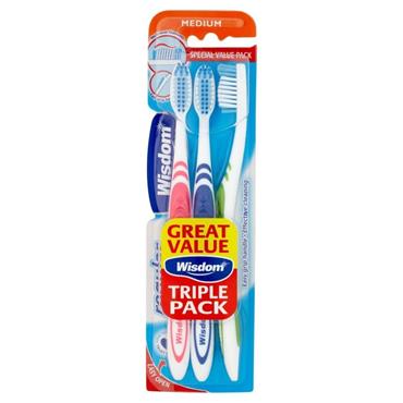 WISDOM TOOTHBRUSH REGULAR MEDIUM 3 PACK